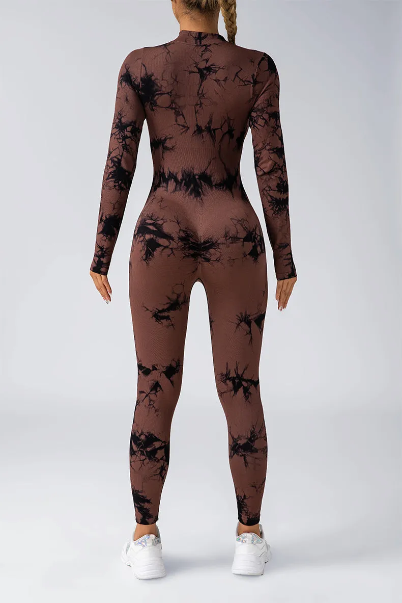 Tie Dye Snatched Zip Jumpsuit