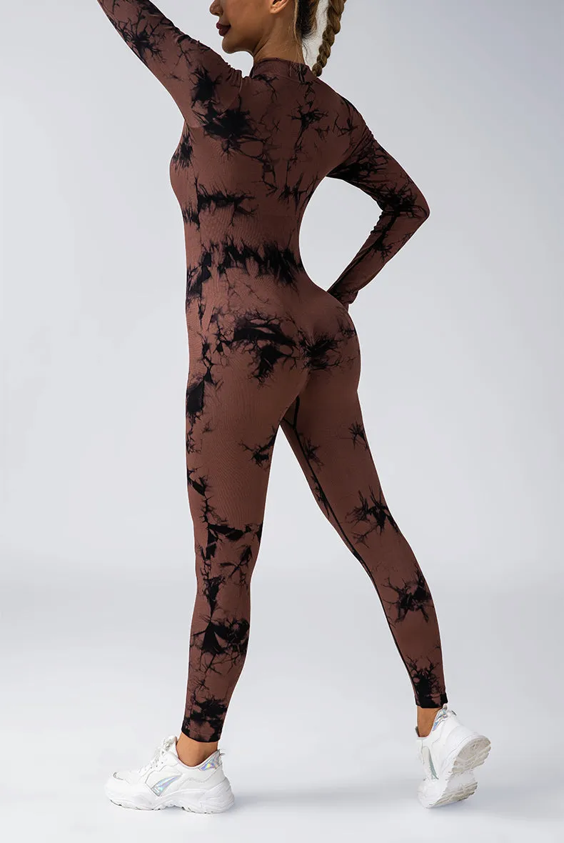 Tie Dye Snatched Zip Jumpsuit