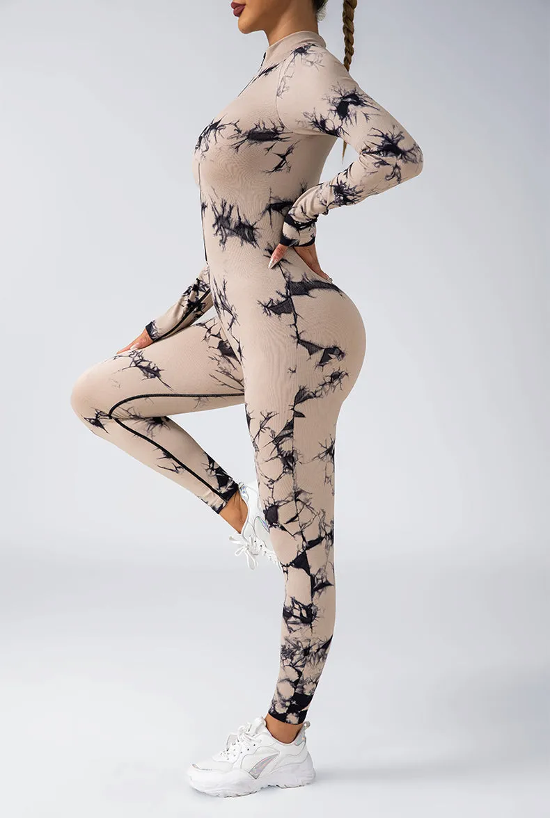 Tie Dye Snatched Zip Jumpsuit