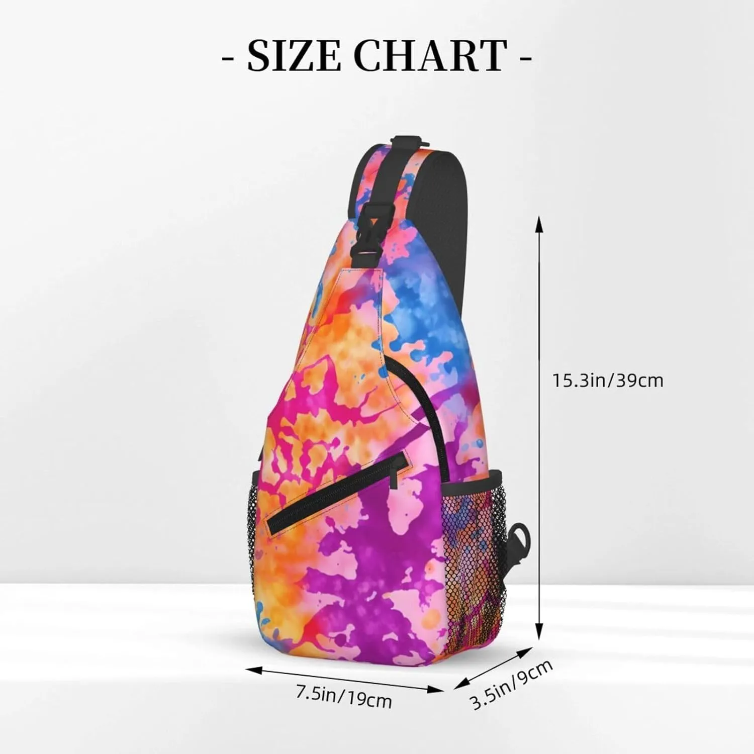 Tie Dye Swirl Rainbow Chest Bags Crossbody Sling Bag Shoulder Bag Travel Hiking Daypack For Men Women