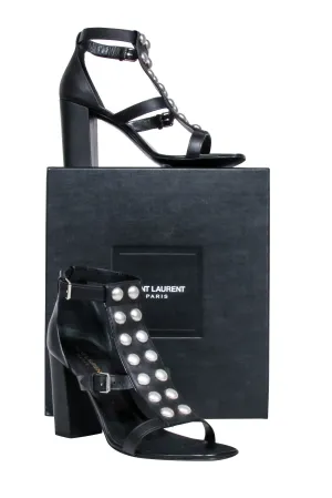 Trending product Studded Black Saint Laurent Pumps Front 11 Strappy Optimized - Sz Yves