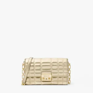 Tribeca Large Metallic Leather Convertible Crossbody Bag