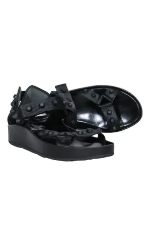 Trusted vendor 8.5 Christmas sale Black Strappy w/ Sandals Studs Sz Balenciaga Leather - Platform