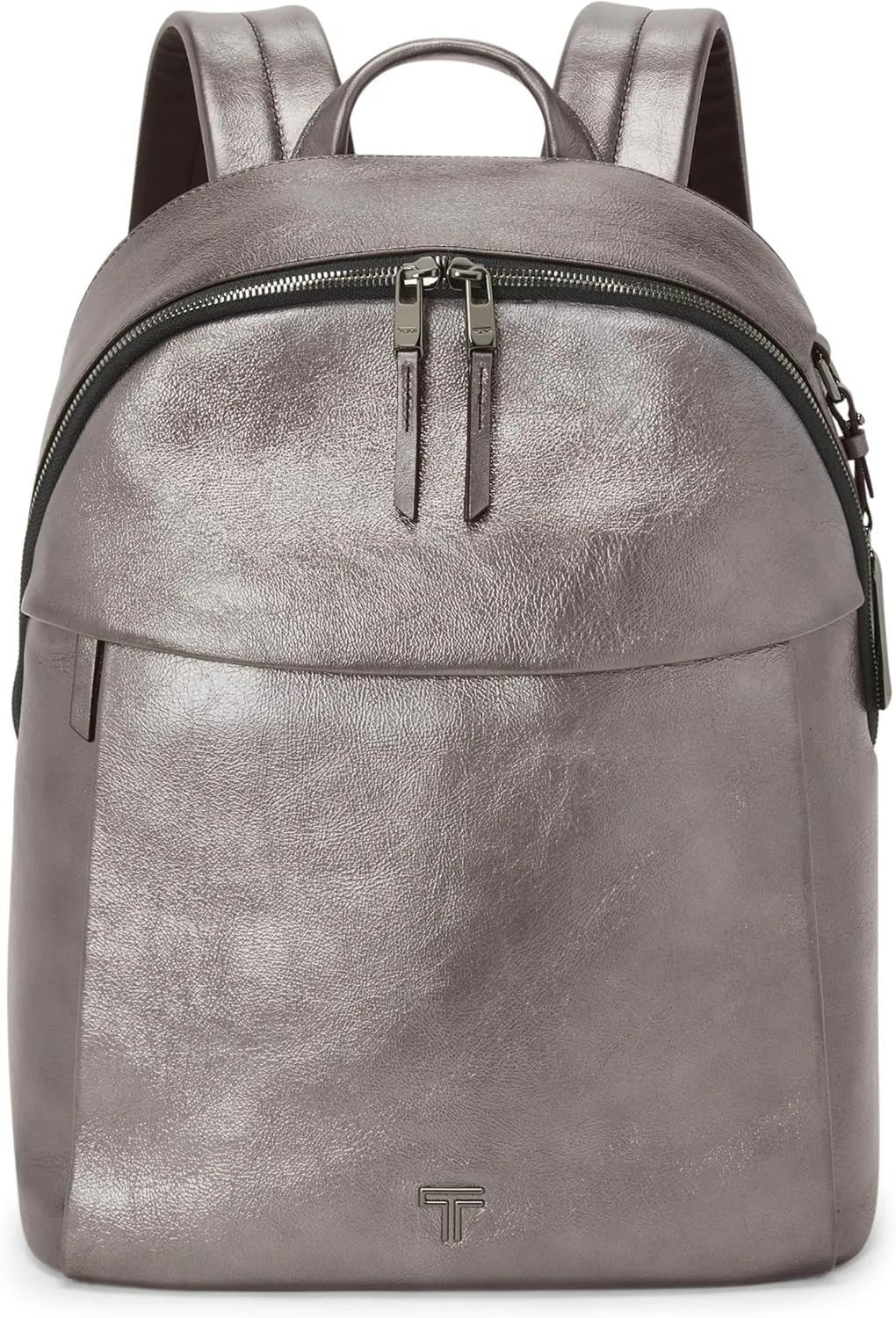 TUMI - Voyageur Holland Backpack - Leather Backpack for Women with Phone Pocket, Laptop Compartment & More - Stylish Travel & Everyday Backpack - Pewter Metallic