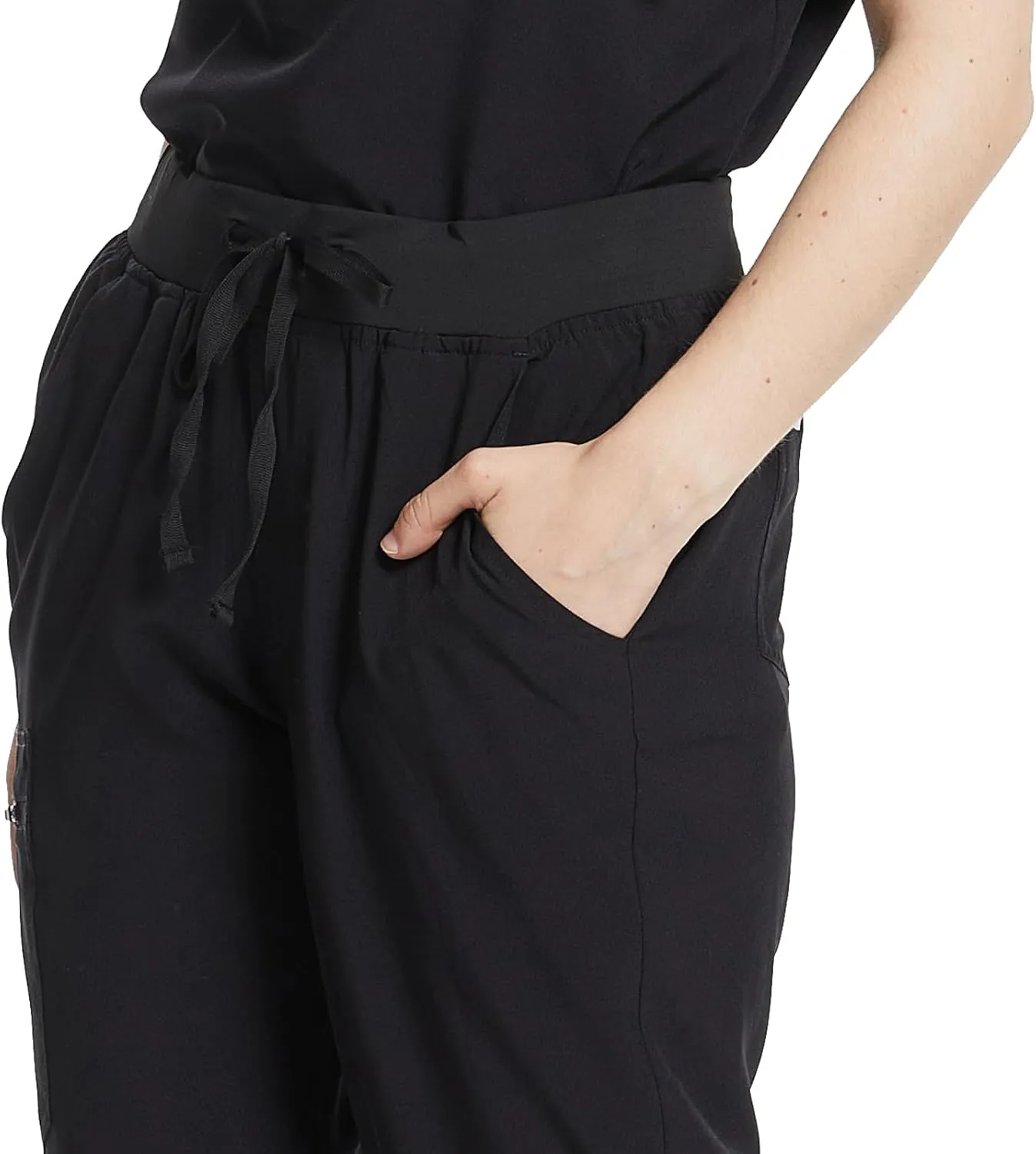 Uniforms World Scrubs for Women Set - Stretch Scrub Top & Pants with 8 Pockets, Yoga Waistband, Anti Wrinkle, Slim Fit