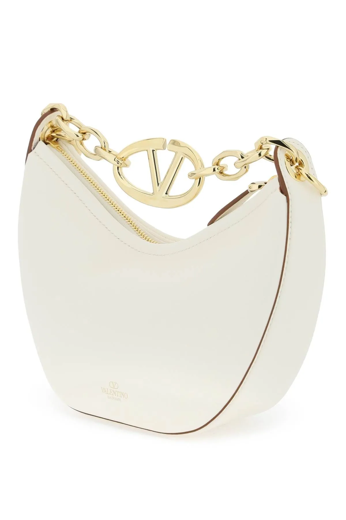 Valentino Garavani Mini Vlogo Moon Bag In Nappa Leather With Chain