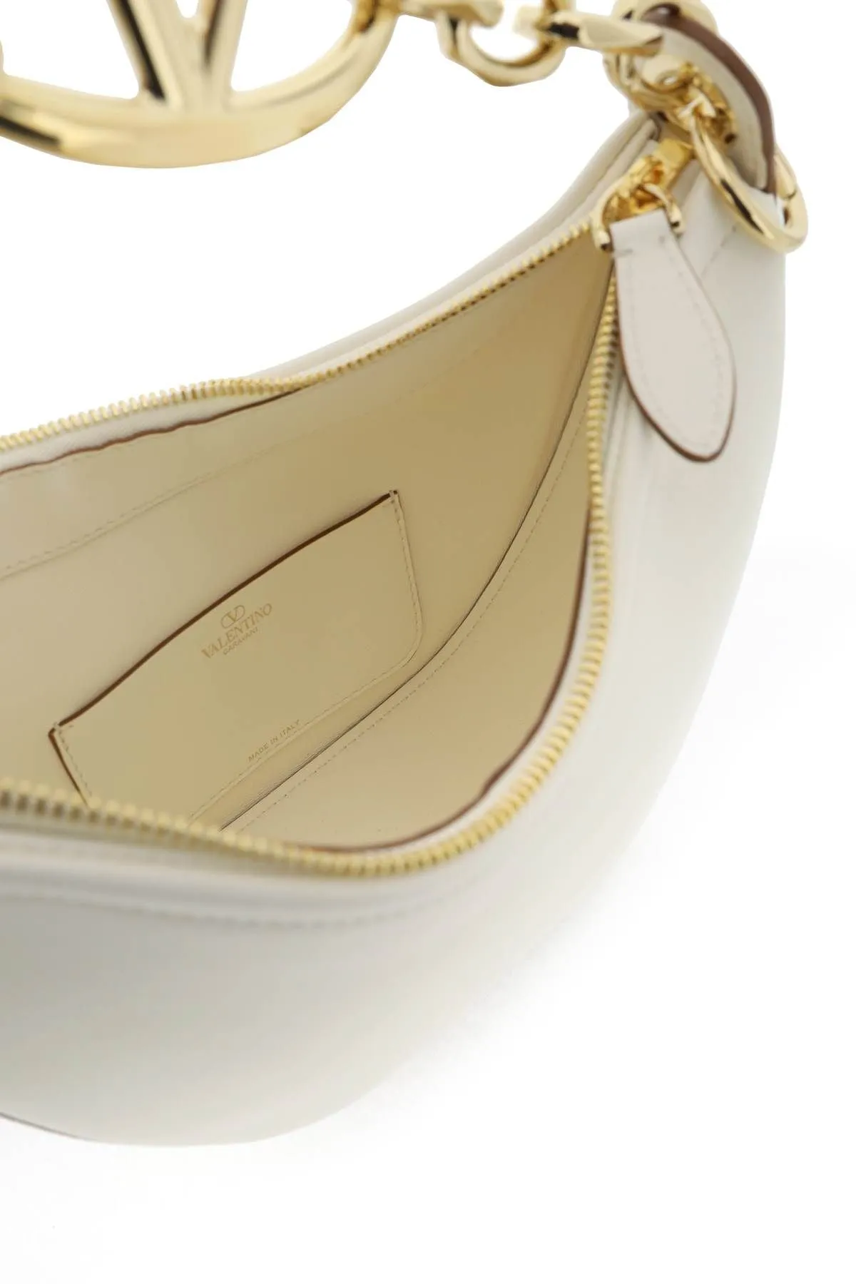Valentino Garavani Mini Vlogo Moon Bag In Nappa Leather With Chain