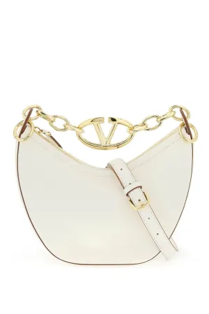 Valentino Garavani Mini Vlogo Moon Bag In Nappa Leather With Chain