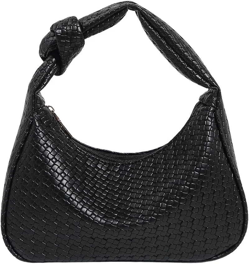Verdusa Women's Metallic Knot Strap PU Leather Handbags Zipper Hobo Shoulder Bag