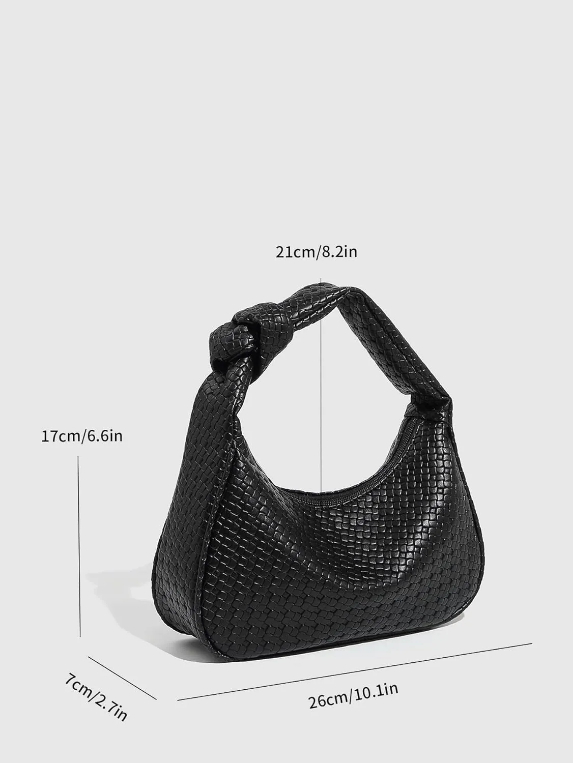Verdusa Women's Metallic Knot Strap PU Leather Handbags Zipper Hobo Shoulder Bag