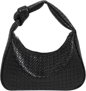 Verdusa Women's Metallic Knot Strap PU Leather Handbags Zipper Hobo Shoulder Bag