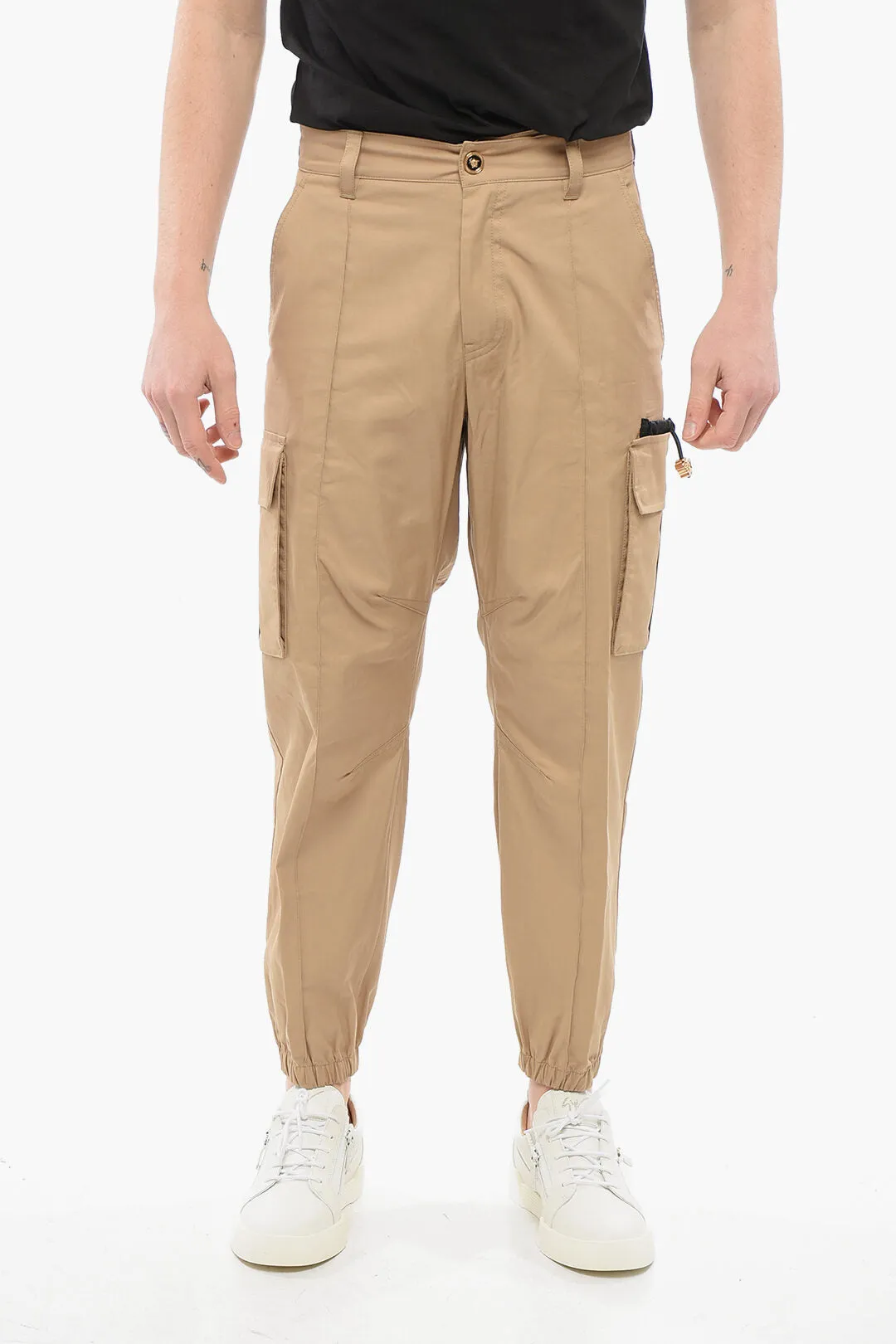 Versace Cotton Cargo Pants with Cuffs