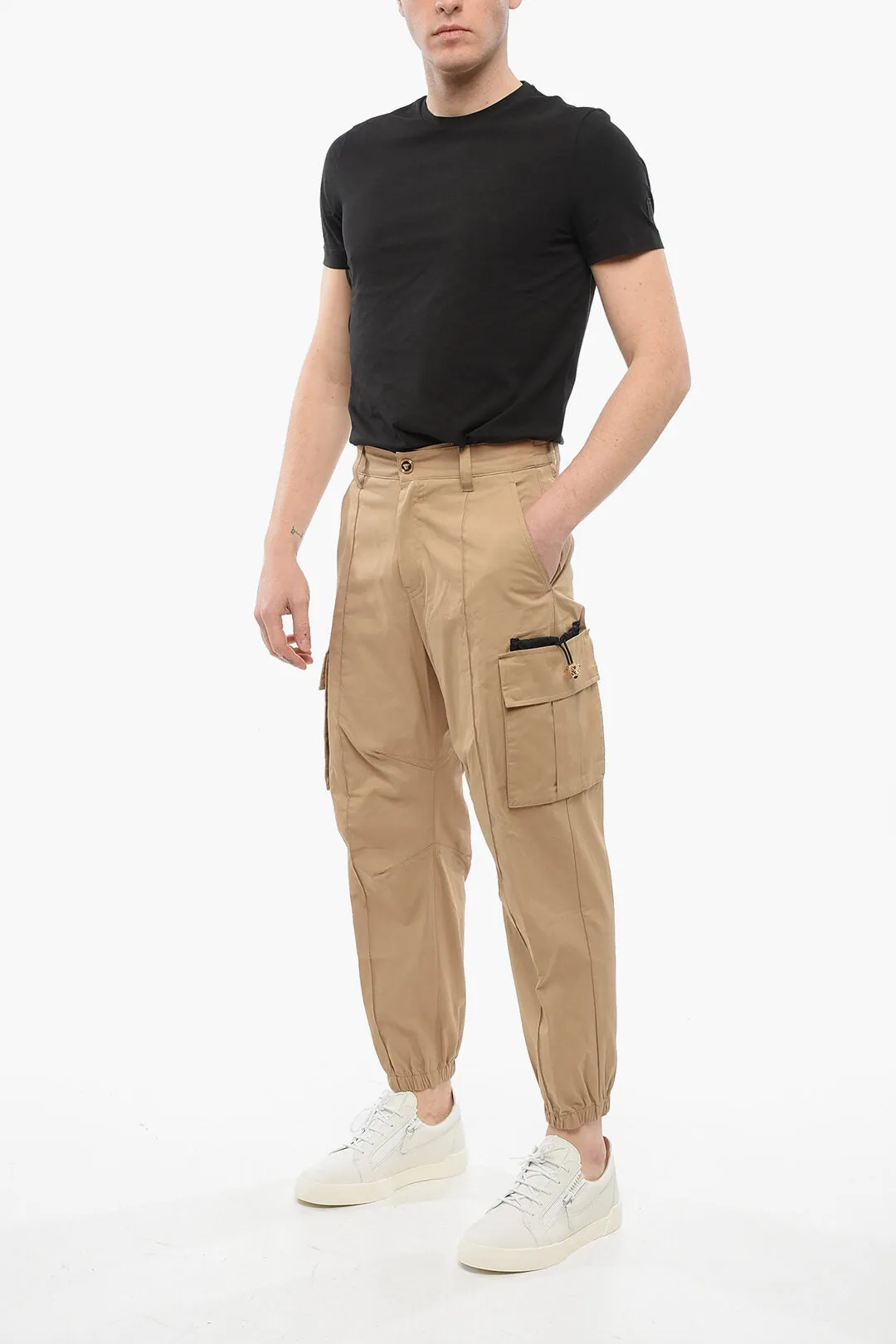 Versace Cotton Cargo Pants with Cuffs