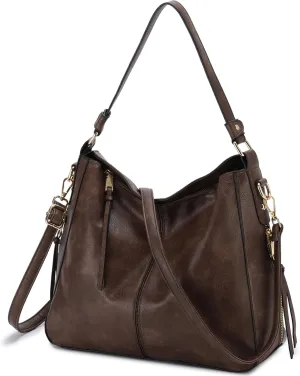 VX VONXURY Hobo Bags for Women, Faux Leather Tote Purse Ladies Handbag Medium Shoulder Bags with Side Pockets for Work Travel