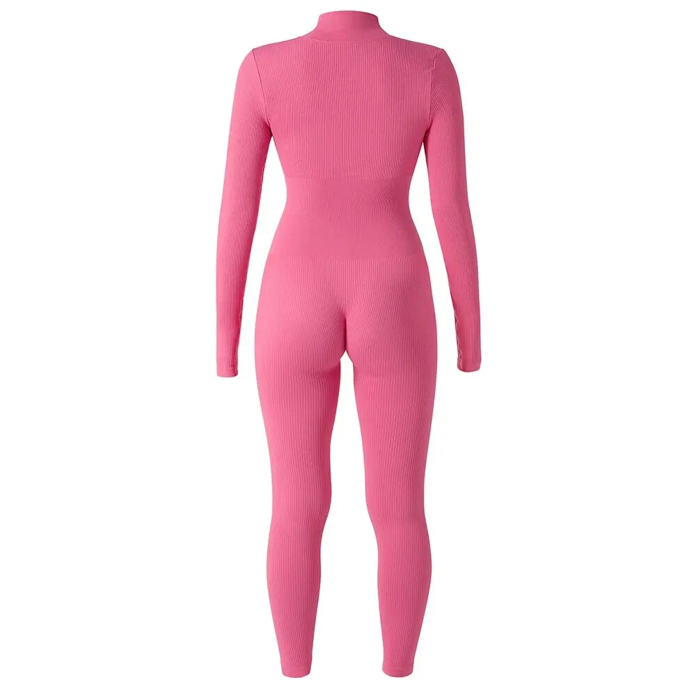 Waist Snatching Zip Jumpsuit