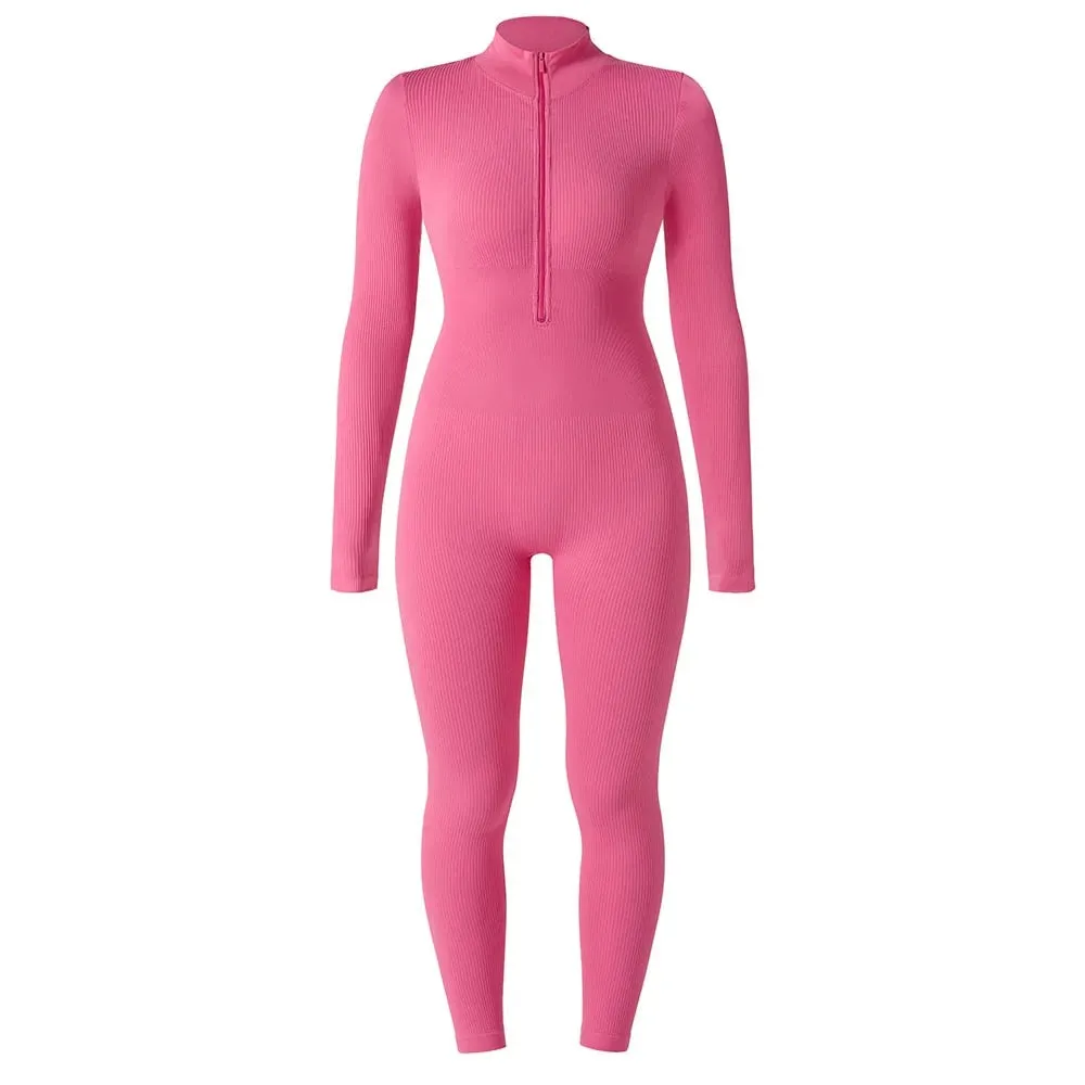 Waist Snatching Zip Jumpsuit