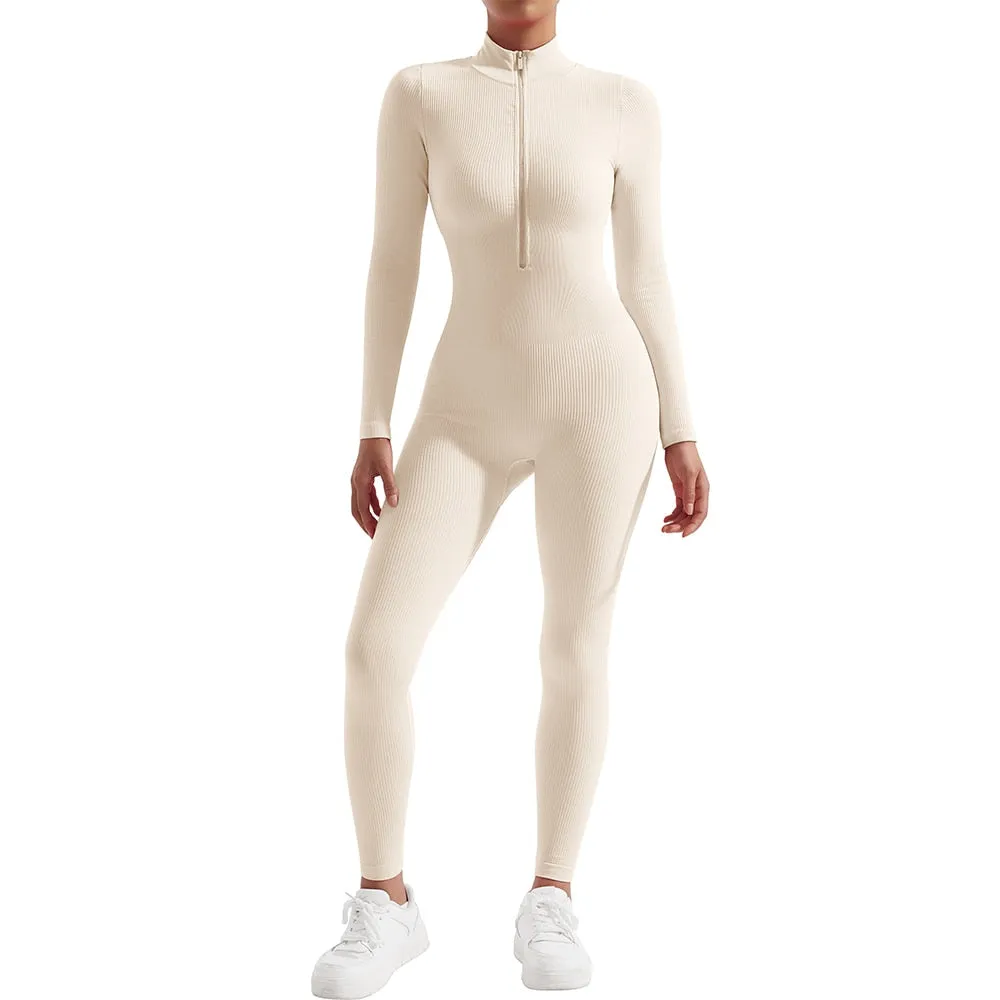 Waist Snatching Zip Jumpsuit