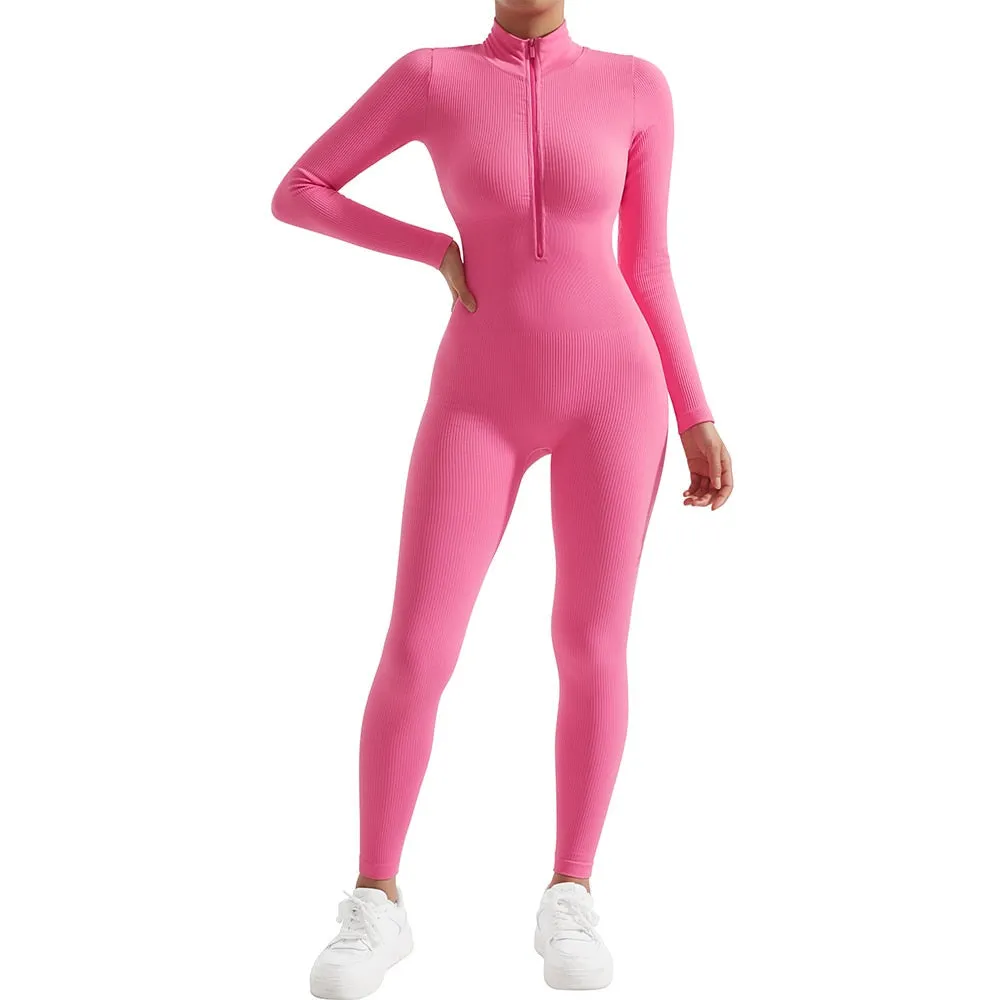 Waist Snatching Zip Jumpsuit