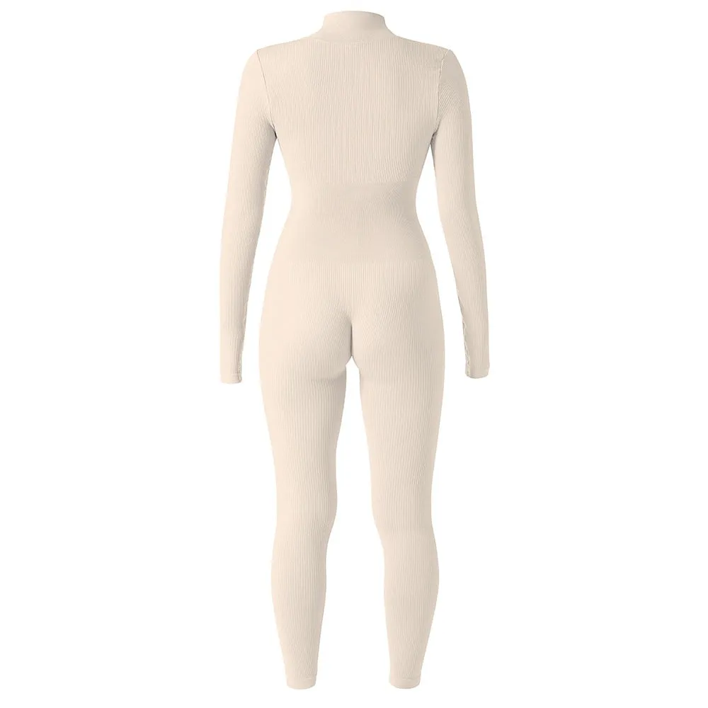 Waist Snatching Zip Jumpsuit