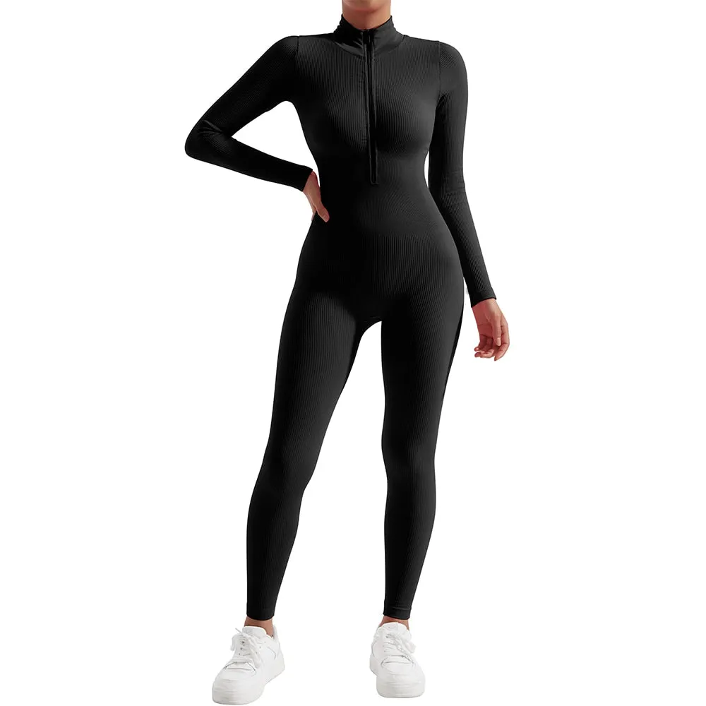 Waist Snatching Zip Jumpsuit