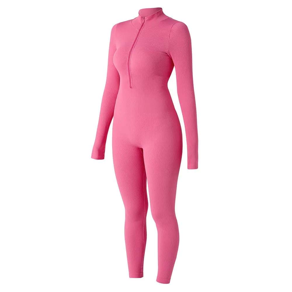 Waist Snatching Zip Jumpsuit
