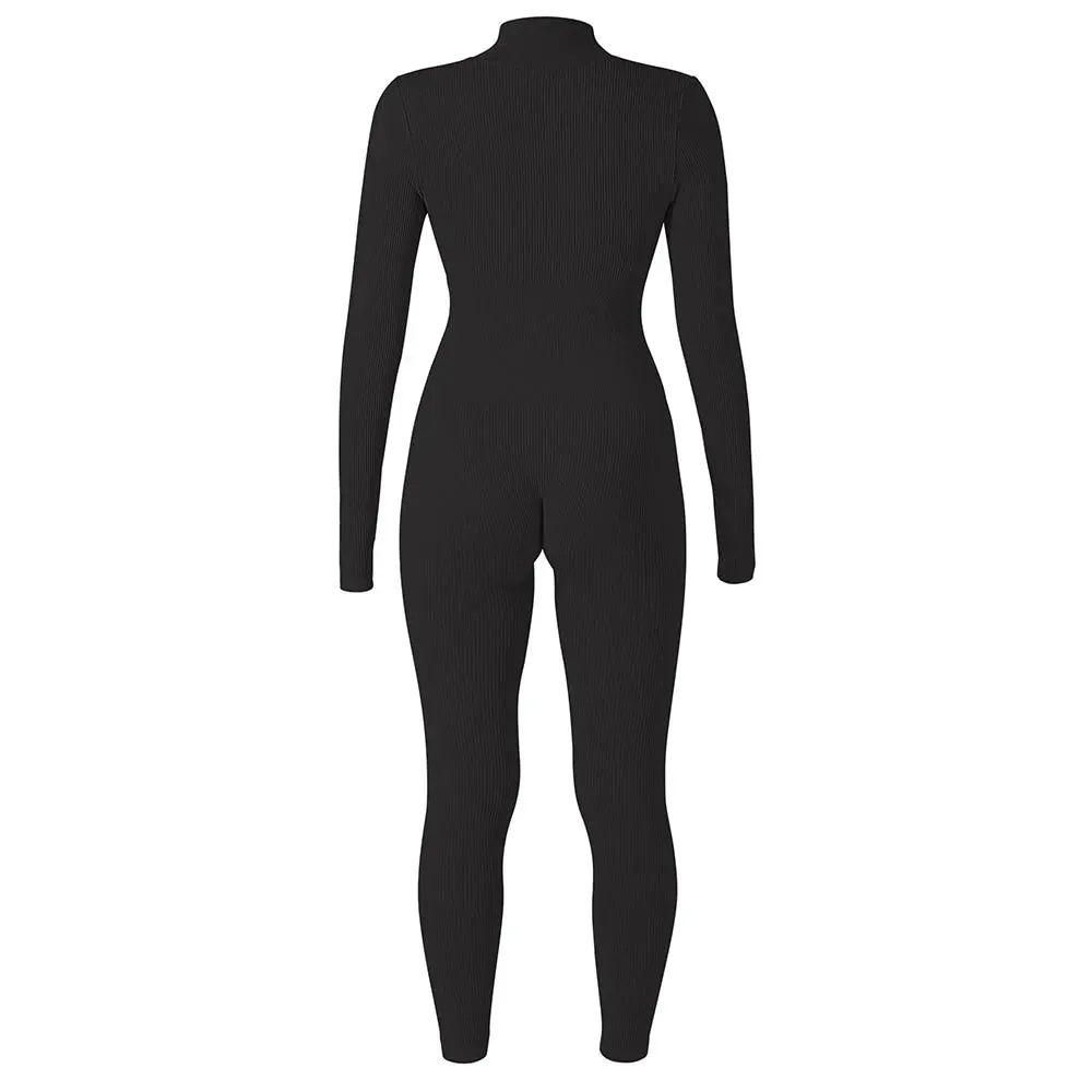 Waist Snatching Zip Jumpsuit