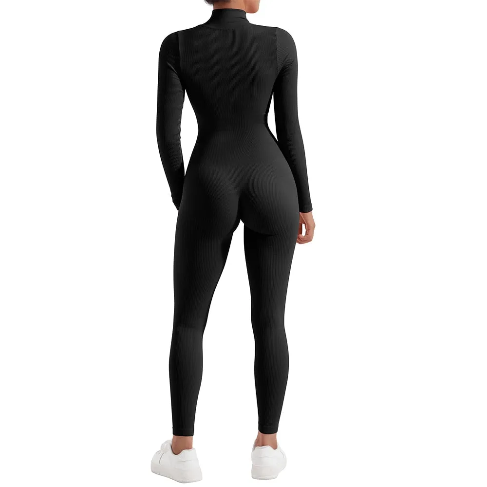 Waist Snatching Zip Jumpsuit