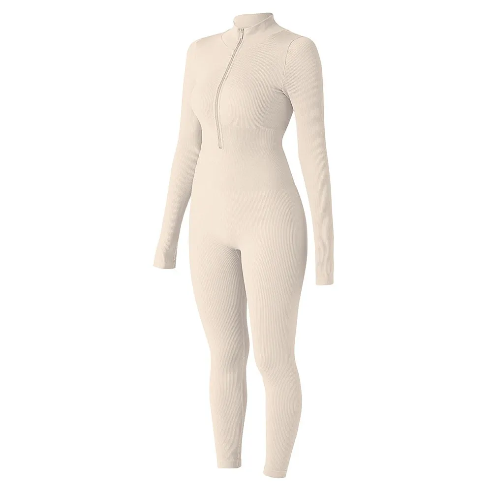Waist Snatching Zip Jumpsuit
