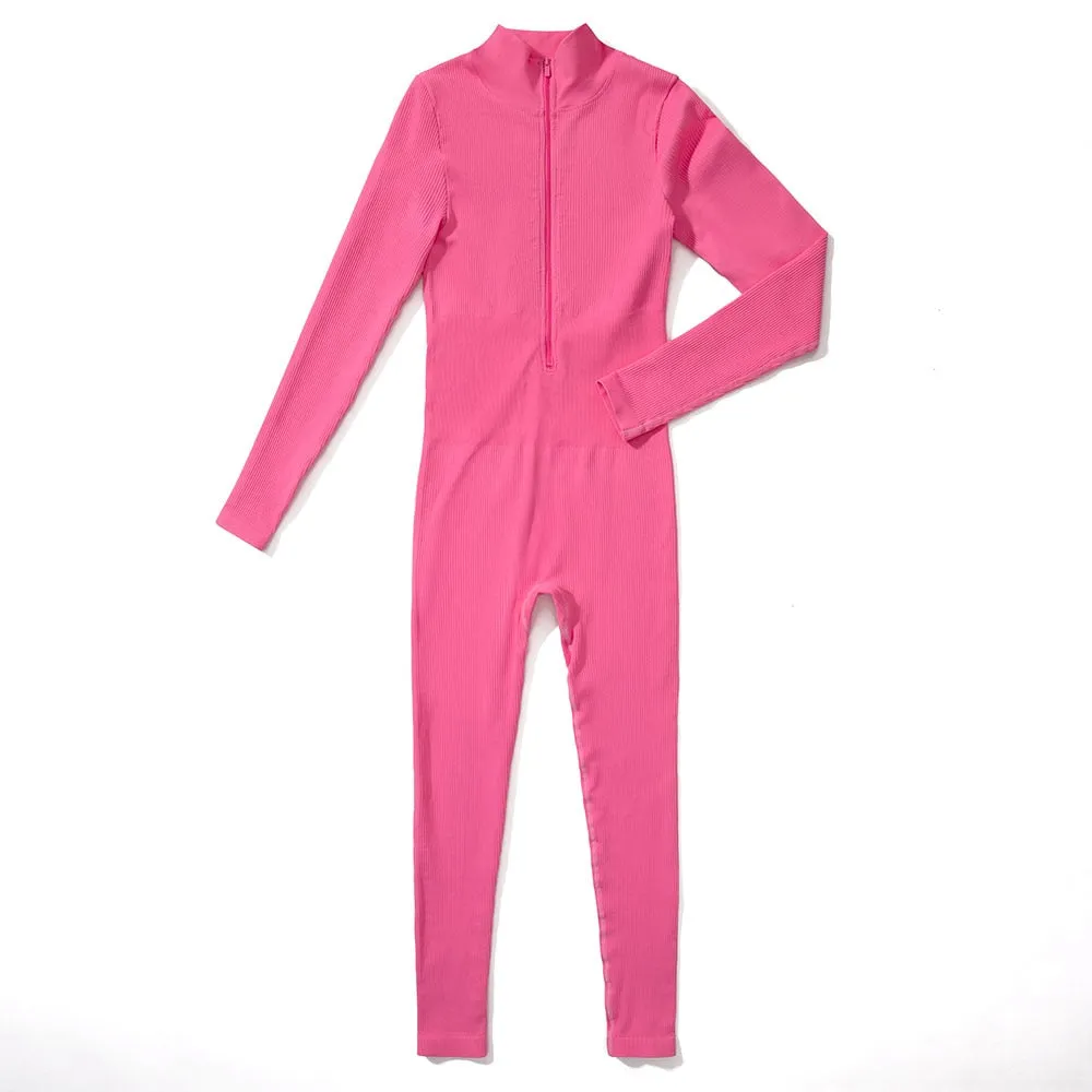 Waist Snatching Zip Jumpsuit