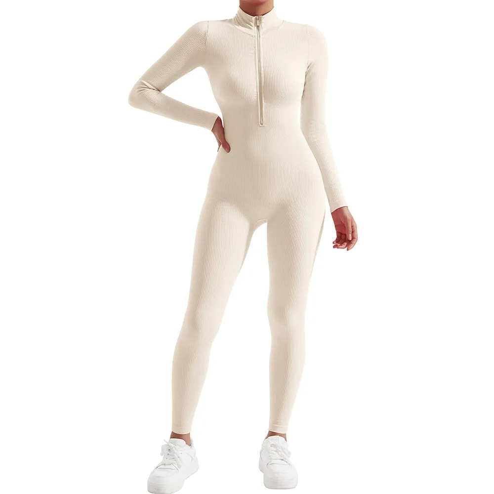 Waist Snatching Zip Jumpsuit