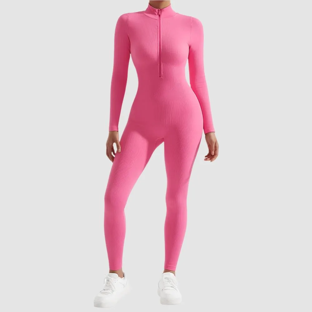 Waist Snatching Zip Jumpsuit
