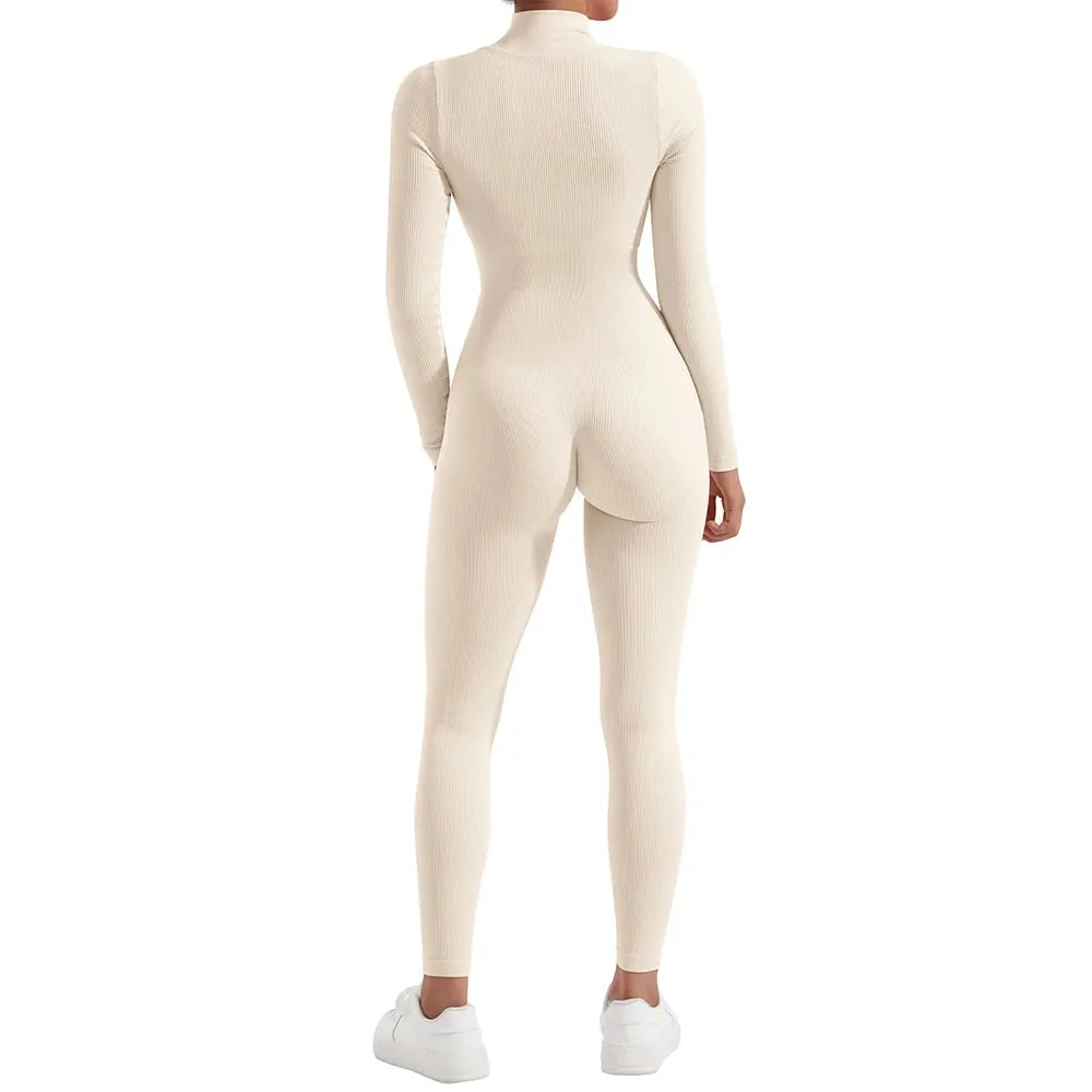 Waist Snatching Zip Jumpsuit