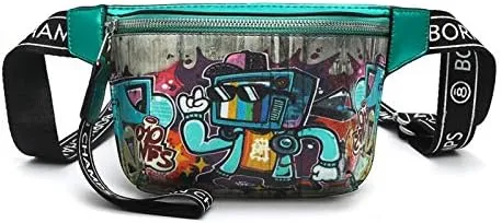 Waterproof Women's Waist Bag Shoulder Crossbody Chest Bag Female Fanny Pack Geometric Cartoon Banana Belt Bag