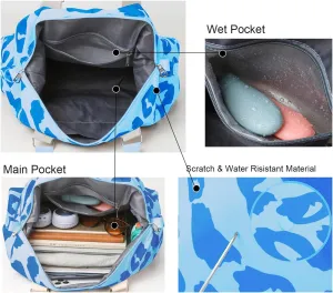 Weekender Duffel Sport Gym Bag Overnight Travel duffle Bags with Wet Pocket TB2301A Blue