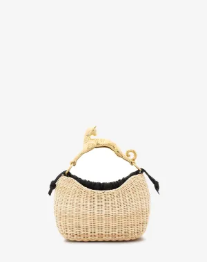 WICKER HOBO CAT BAG SM