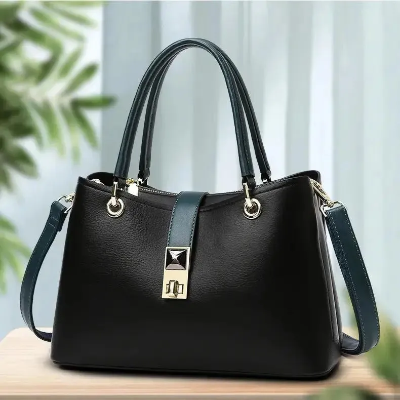 Women Leather Ladies Handbag Messenger Bag Shoulder Tote Bags With Purse Pocket Casual Crossbody Shoulder Bag