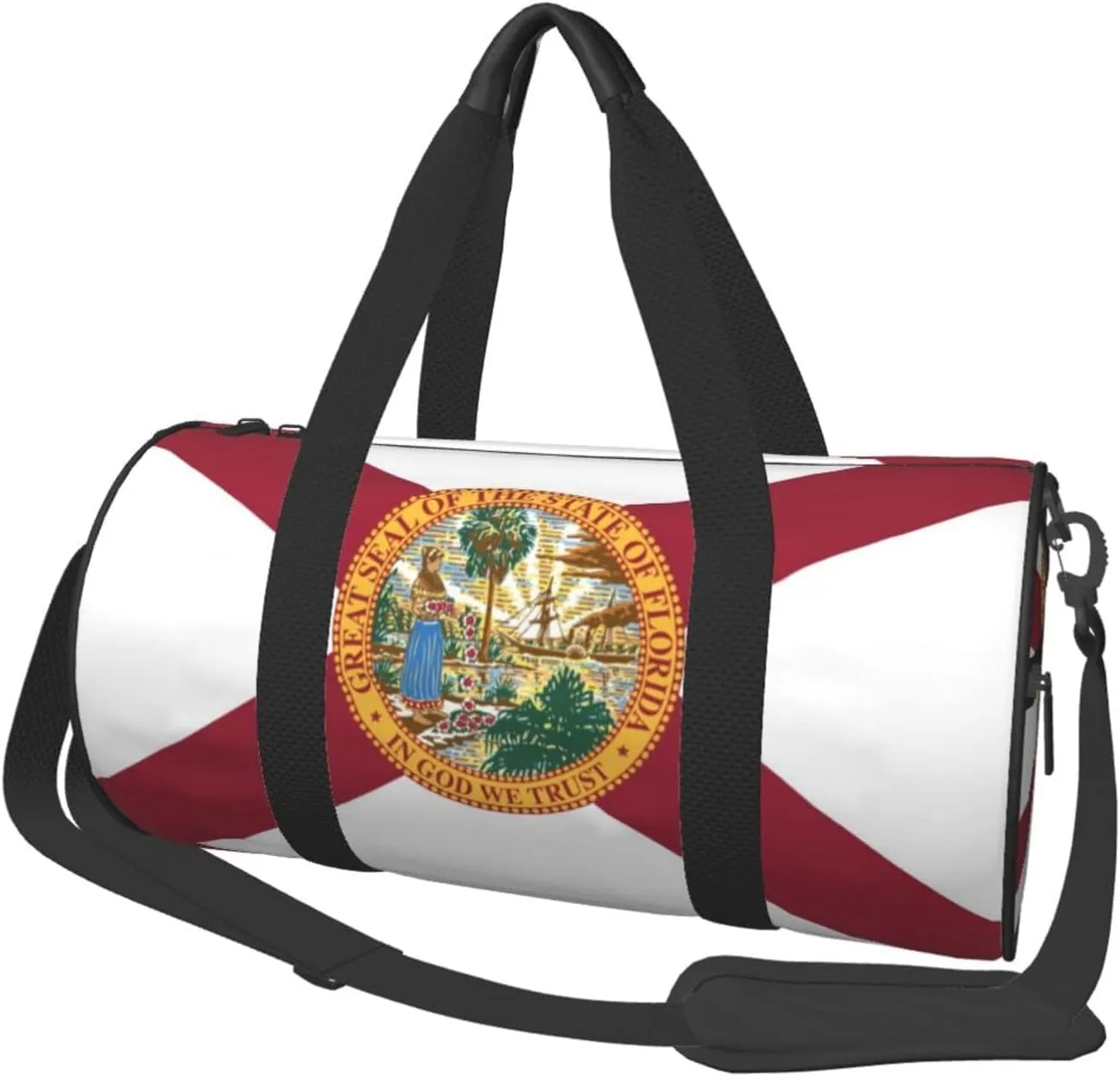 Women Men Florida Flag Round Duffel Weekender Bag Travel Bag