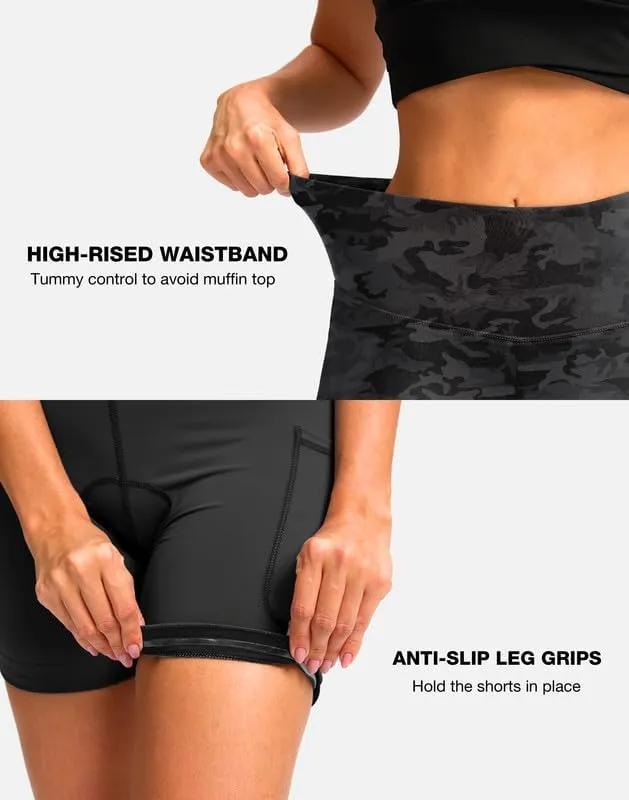Women's Cycling Skirts 4D Padded Bike Shorts with Pockets High Waist Biking Skort for Road Mountain Bicycle Riding