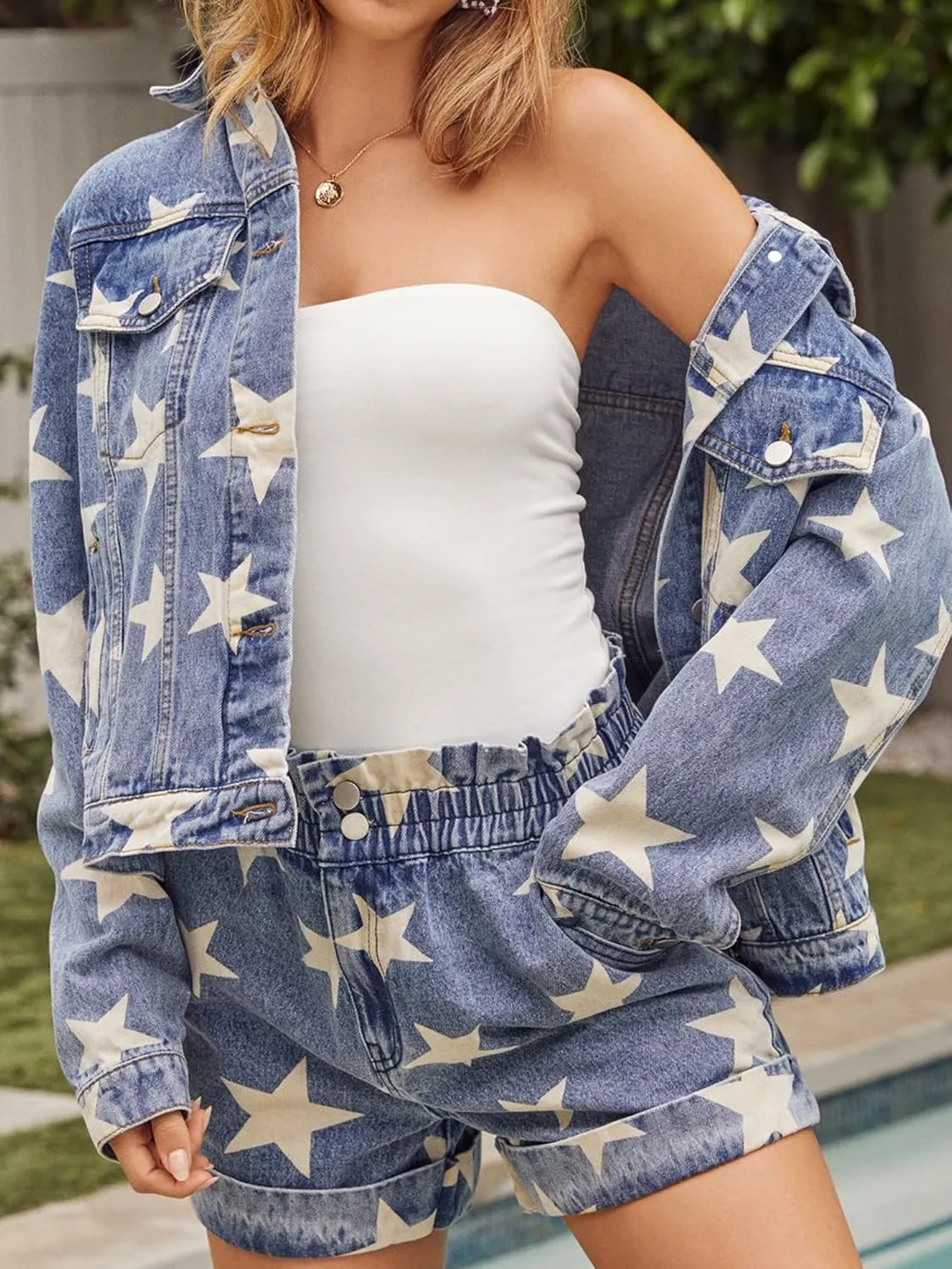 Women's Oversized Vintage Denim Jacket Long Sleeve Boyfriend Coat