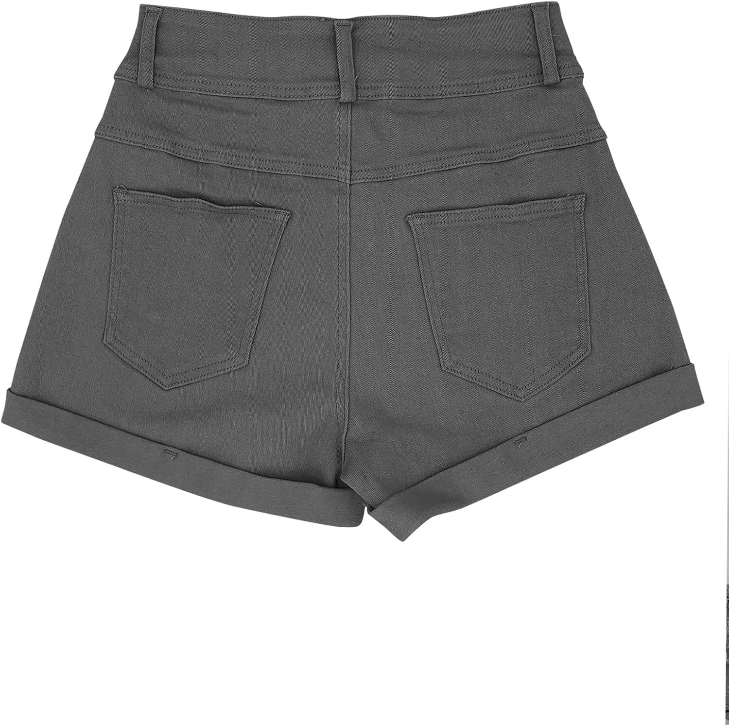 Womens Relaxed Fit Casual High Waist Pocketed Denim Shorts