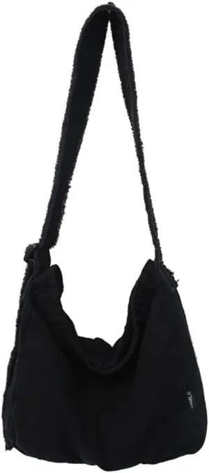 Women's Simple Canvas Shoulder Bag Purse Travel Messenger Bag Large Hobo Crossbody Bag Fashion Shopping Bag