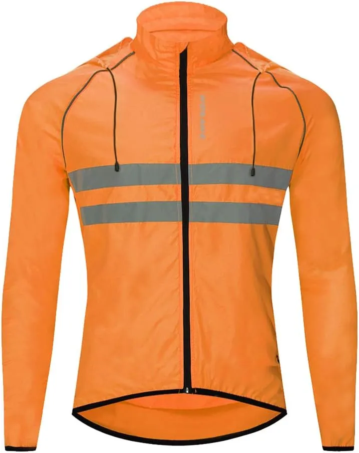 WOSAWE Packable Cycling Jacket Hooded Running Coat Lightweight Biking Windbreaker