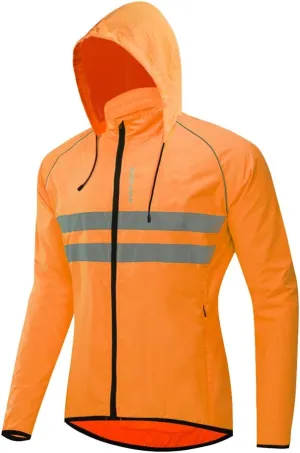 WOSAWE Packable Cycling Jacket Hooded Running Coat Lightweight Biking Windbreaker