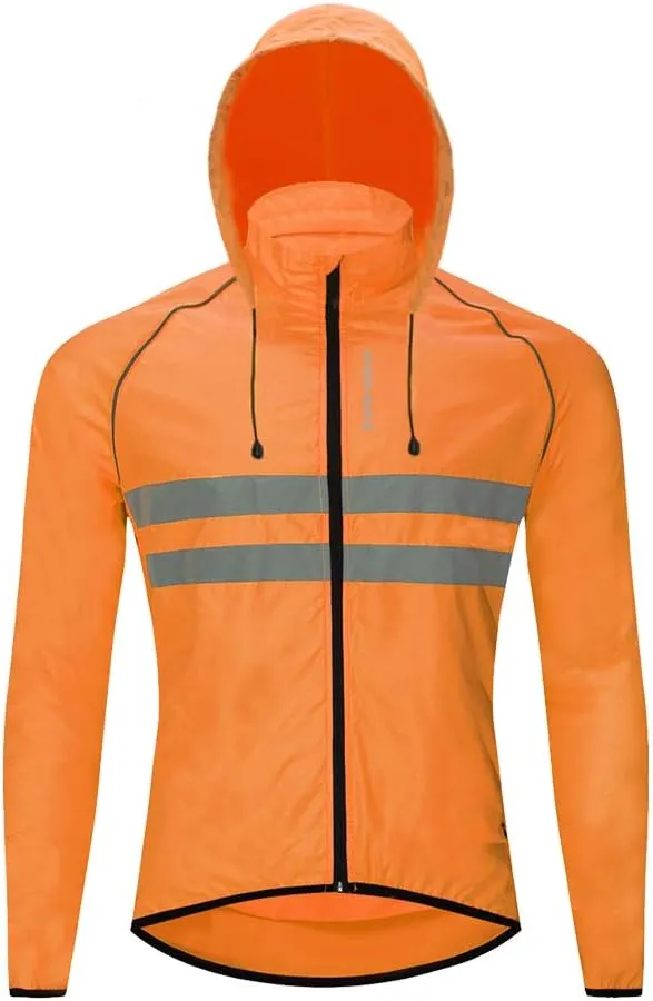 WOSAWE Packable Cycling Jacket Hooded Running Coat Lightweight Biking Windbreaker