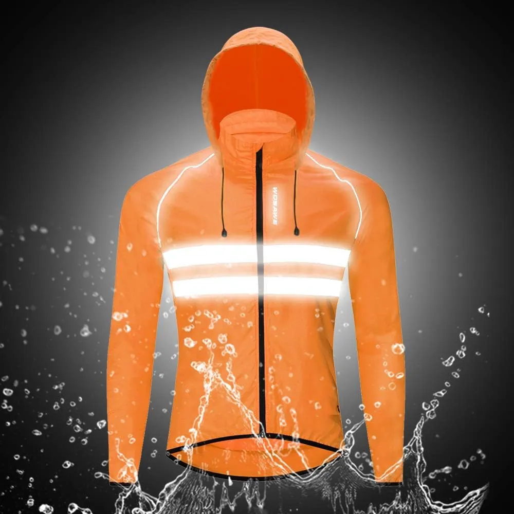 WOSAWE Packable Cycling Jacket Hooded Running Coat Lightweight Biking Windbreaker