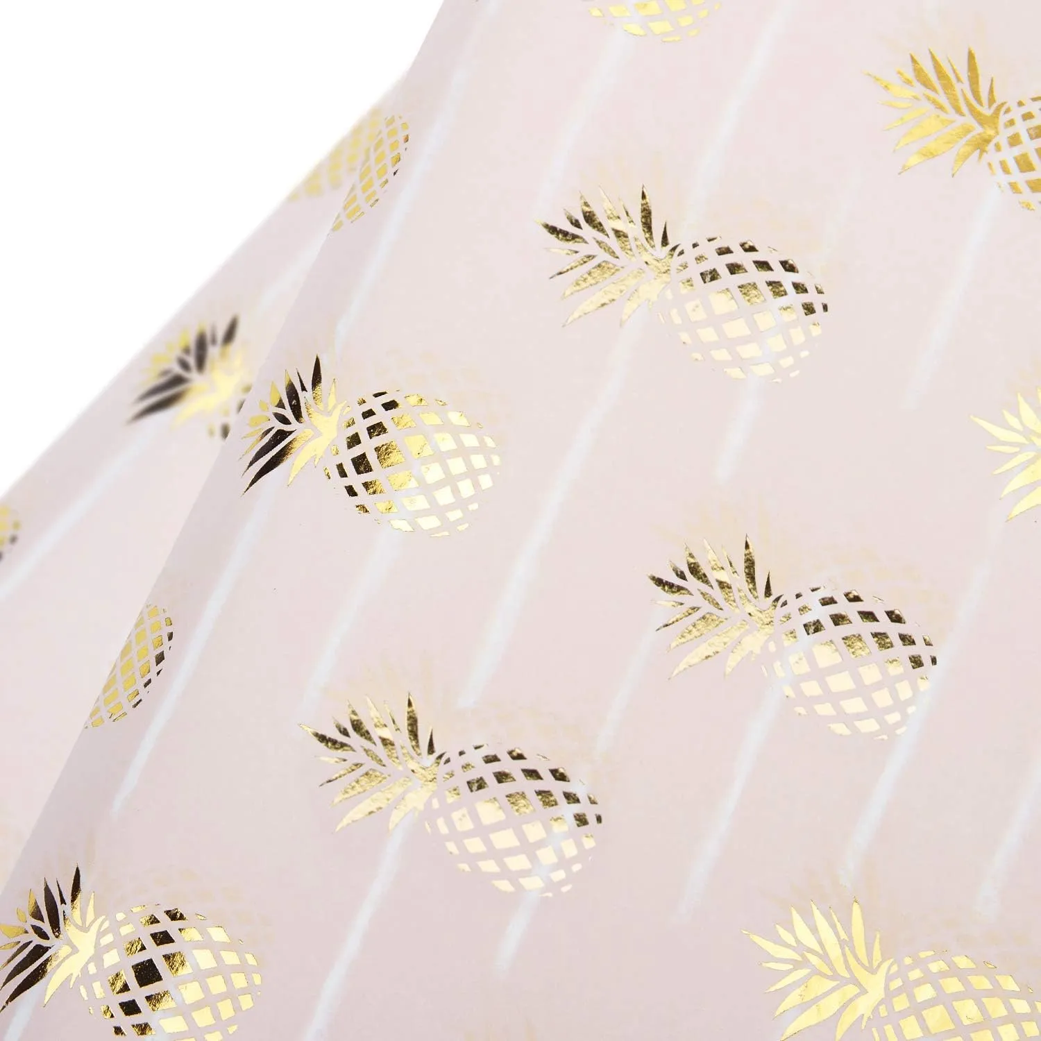WRAPAHOLIC Gift Wrapping Tissue Paper - 25 Sheets 19.7x27.5 Inch Gold Foil Pineapple Pink Gift Wrap Paper Bulk for Packing, DIY Crafts