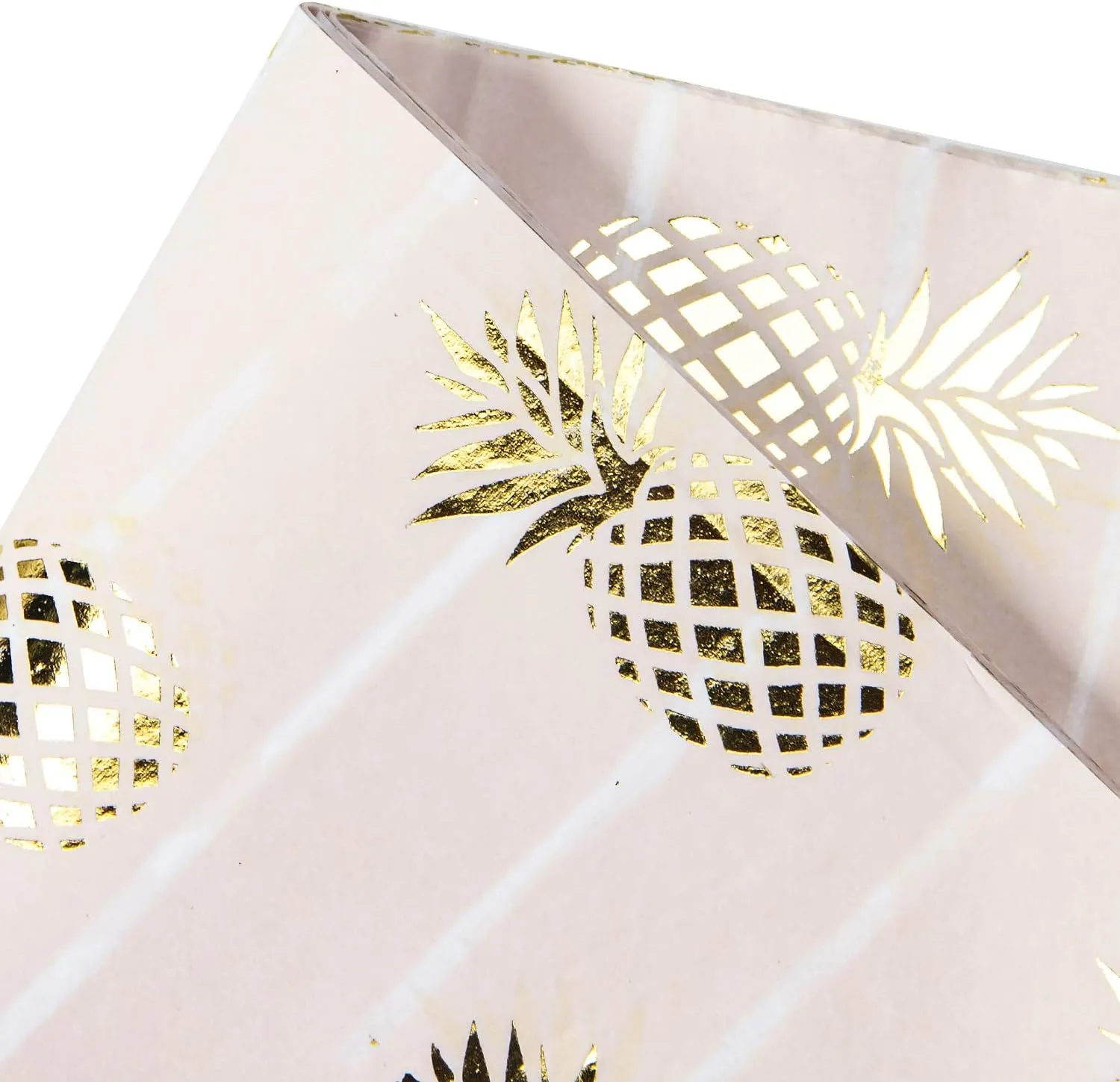 WRAPAHOLIC Gift Wrapping Tissue Paper - 25 Sheets 19.7x27.5 Inch Gold Foil Pineapple Pink Gift Wrap Paper Bulk for Packing, DIY Crafts