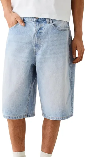 XBTCLXEBCO Mens Baggy Jean Shorts Relaxed Fit Wide Leg Denim Bermuda Shorts Casual Hip Hop Long Denim Shorts Streetwear