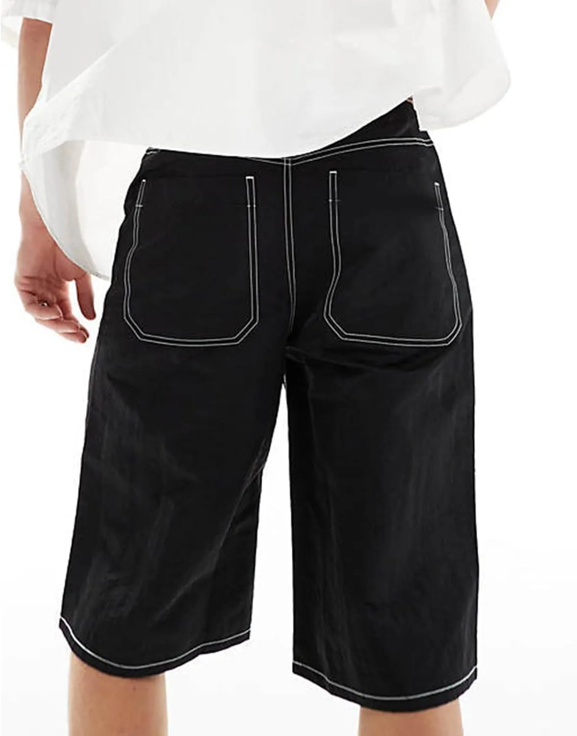 XBTCLXEBCO Mens Baggy Jean Shorts Relaxed Fit Wide Leg Denim Bermuda Shorts Casual Hip Hop Long Denim Shorts Streetwear