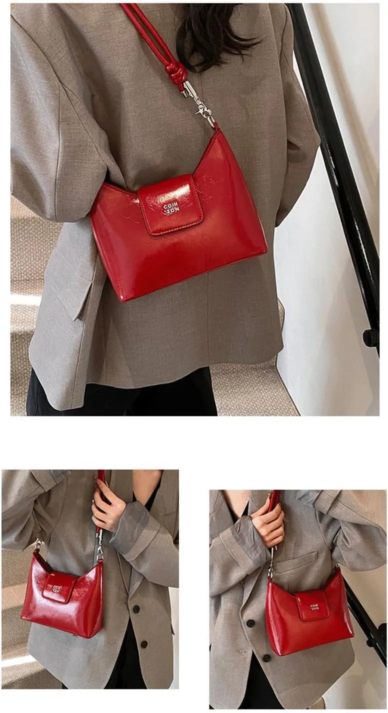 Y2K Purse Cute Shoulder Sleek Bag Metallic 2000s Chic Knotted Punk Girly Handbag Coquette Vintage Magnetic Snap Purses